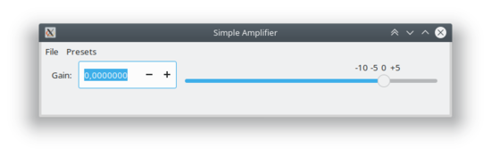 LV2 modul Simple Amplifier s GTK3 GUI
