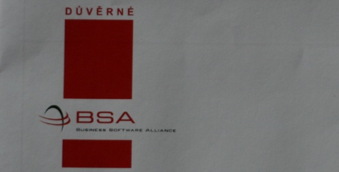 Dopis od BSA – obálka